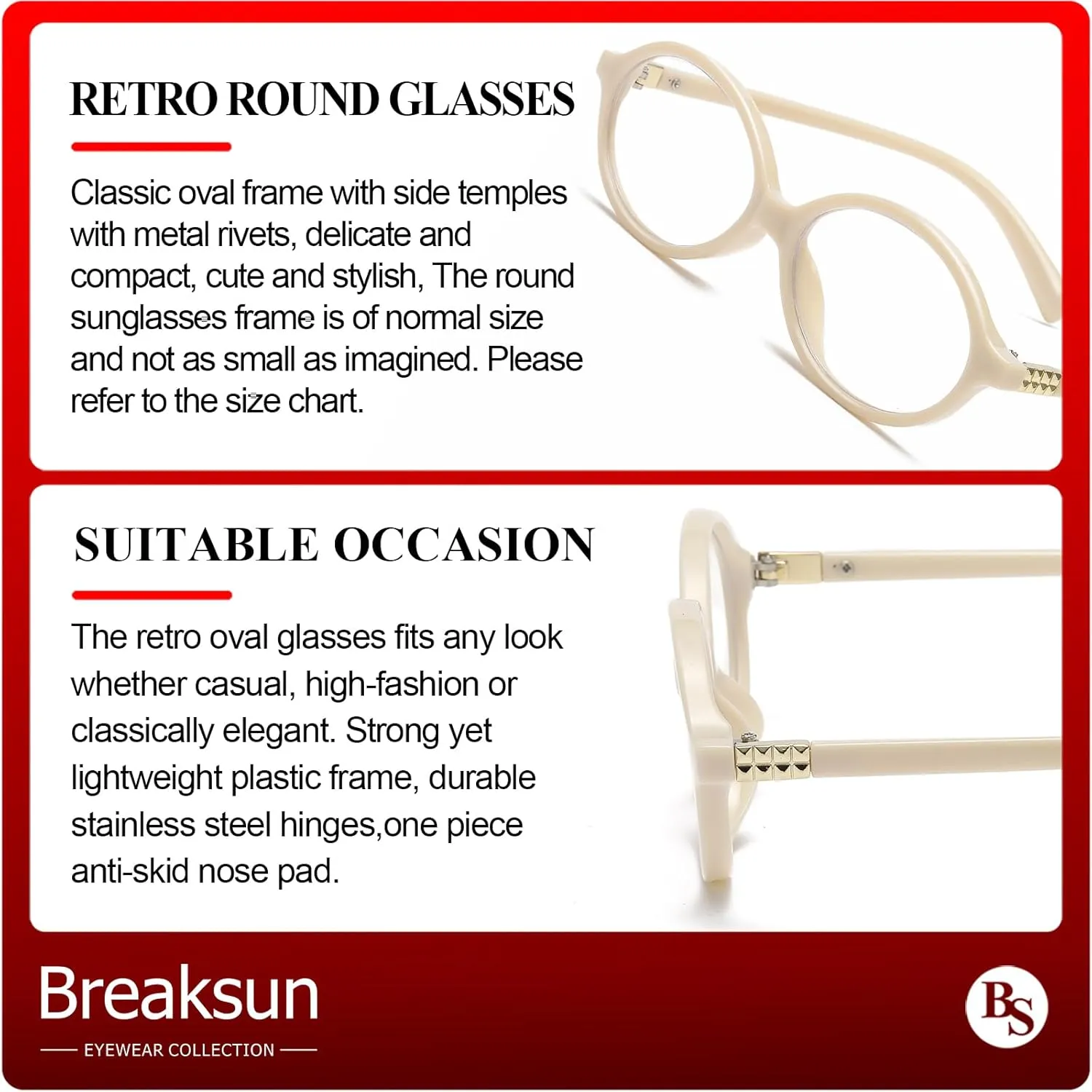 Fashion Oval Glasses for Women Men Retro Round Tortoise Frame Blue Light Glasses Nerd Eyeglasses