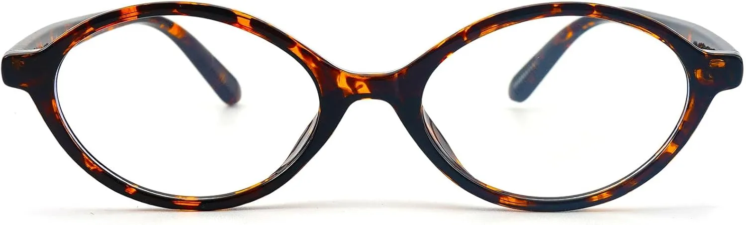 Fashion Oval Glasses for Women Men Retro Round Tortoise Frame Clear Lens Nerd Eyeglasses (Small Tortoise)