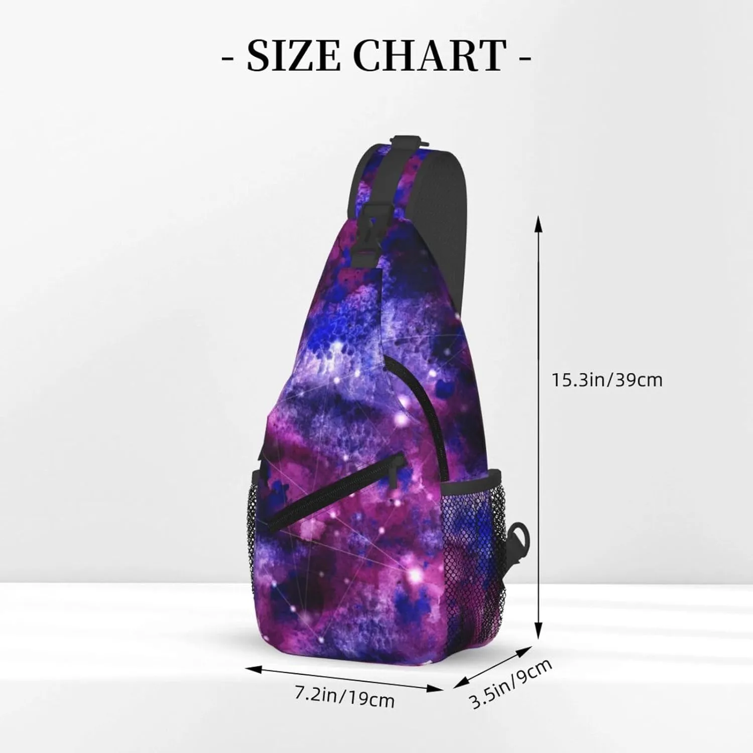 Fashion Purple Galaxy Sling Backpack, Multipurpose Crossbody Shoulder Bag Travel Hiking Daypack for Men Women