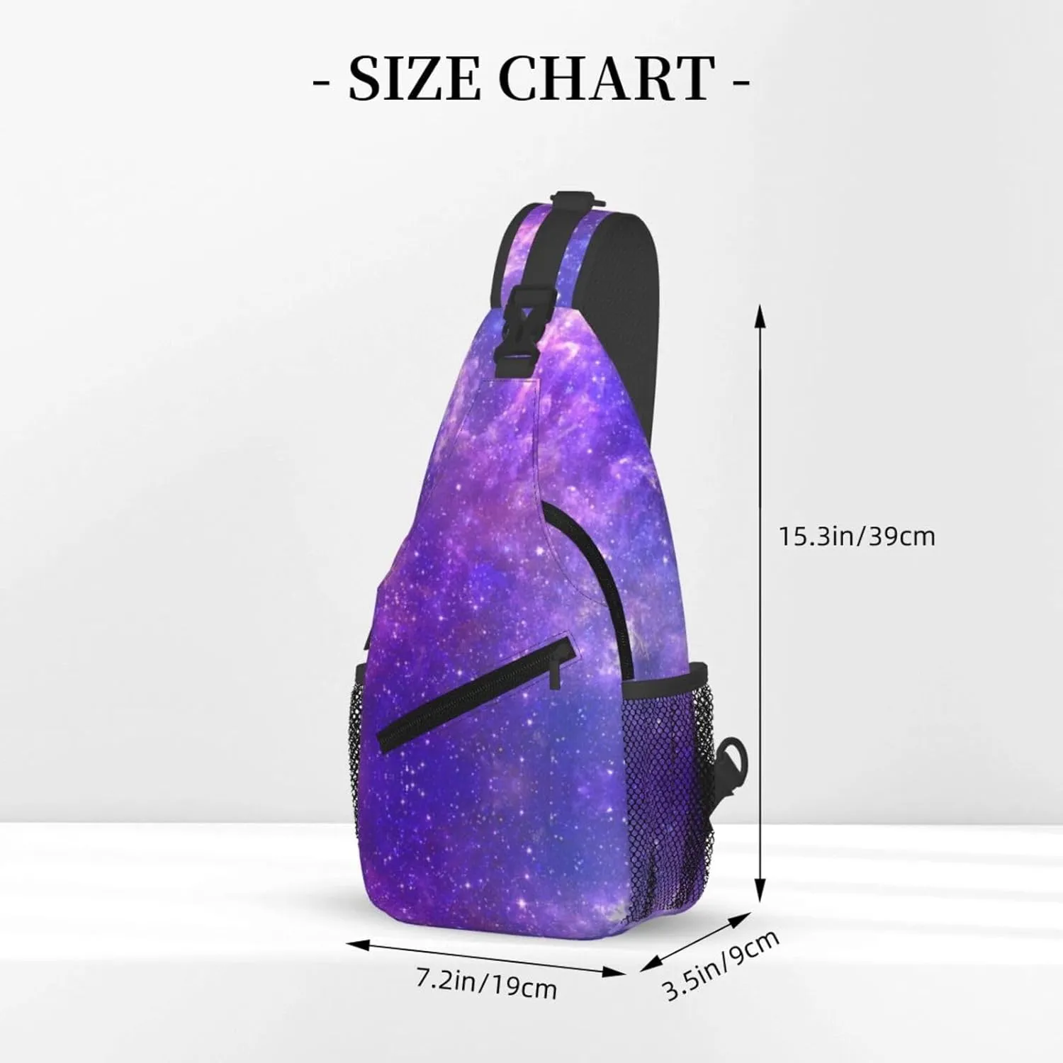 Fashion Purple Galaxy Sling Backpack, Multipurpose Crossbody Shoulder Bag Travel Hiking Daypack for Men Women
