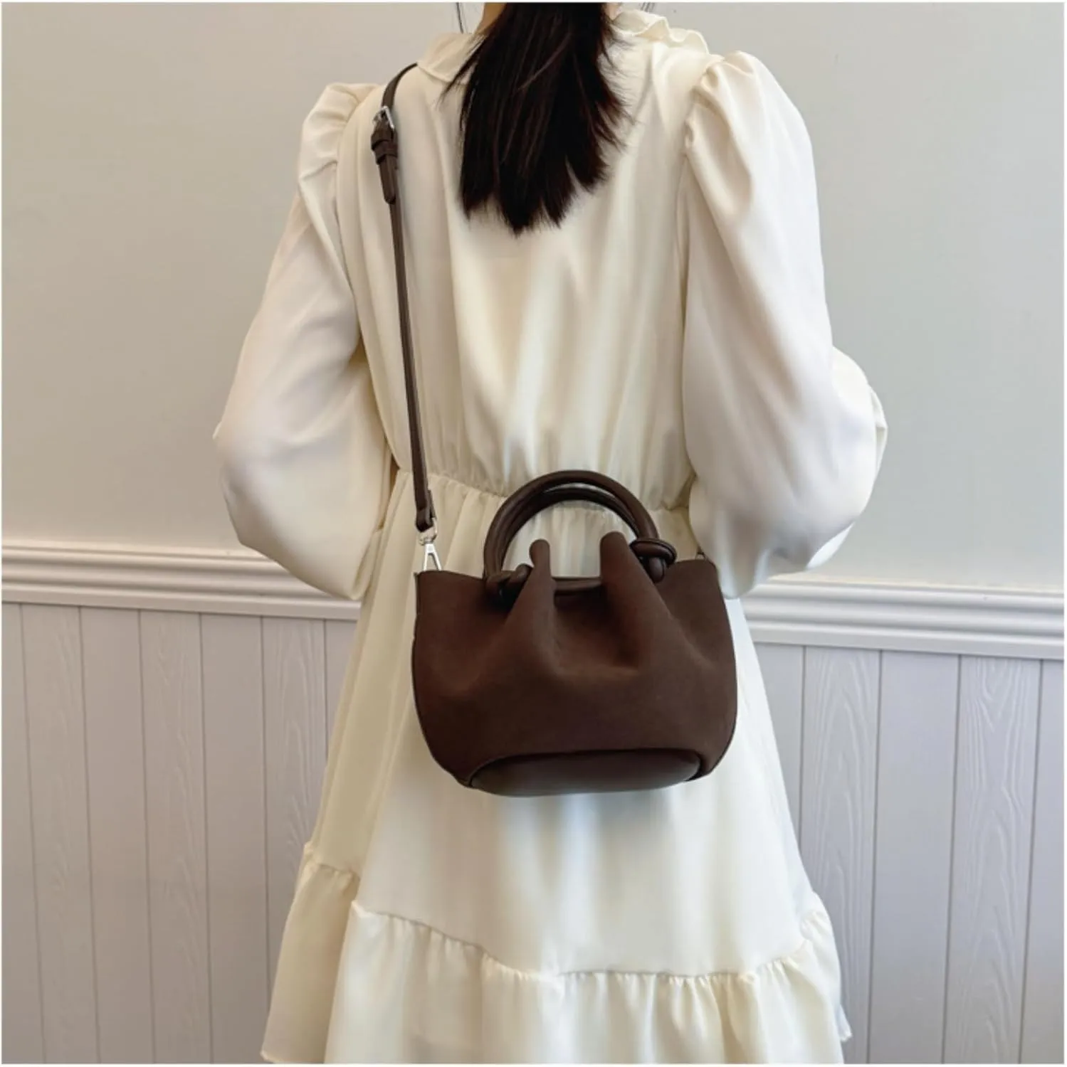 Fashionable Hobo Bag - Chic Water Bucket Purse with Matching Pouch, Comfortable Handle, Drawstring Closure
