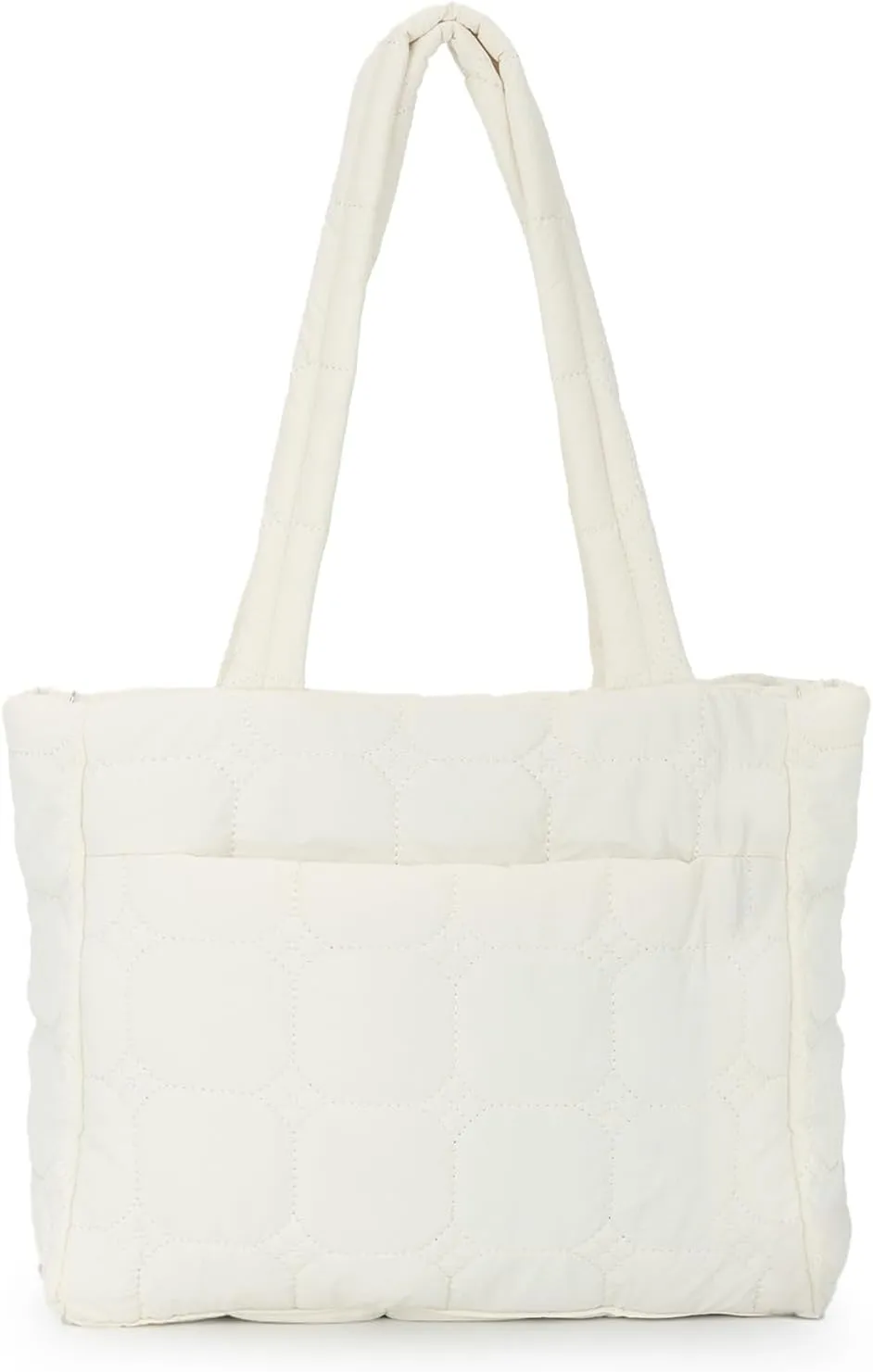 Fecialy Tote Bag for Women, Quilted Tote Bag with Zipper, Puffer Work Bag Shoulder Bag Lightweight Padding Handbag