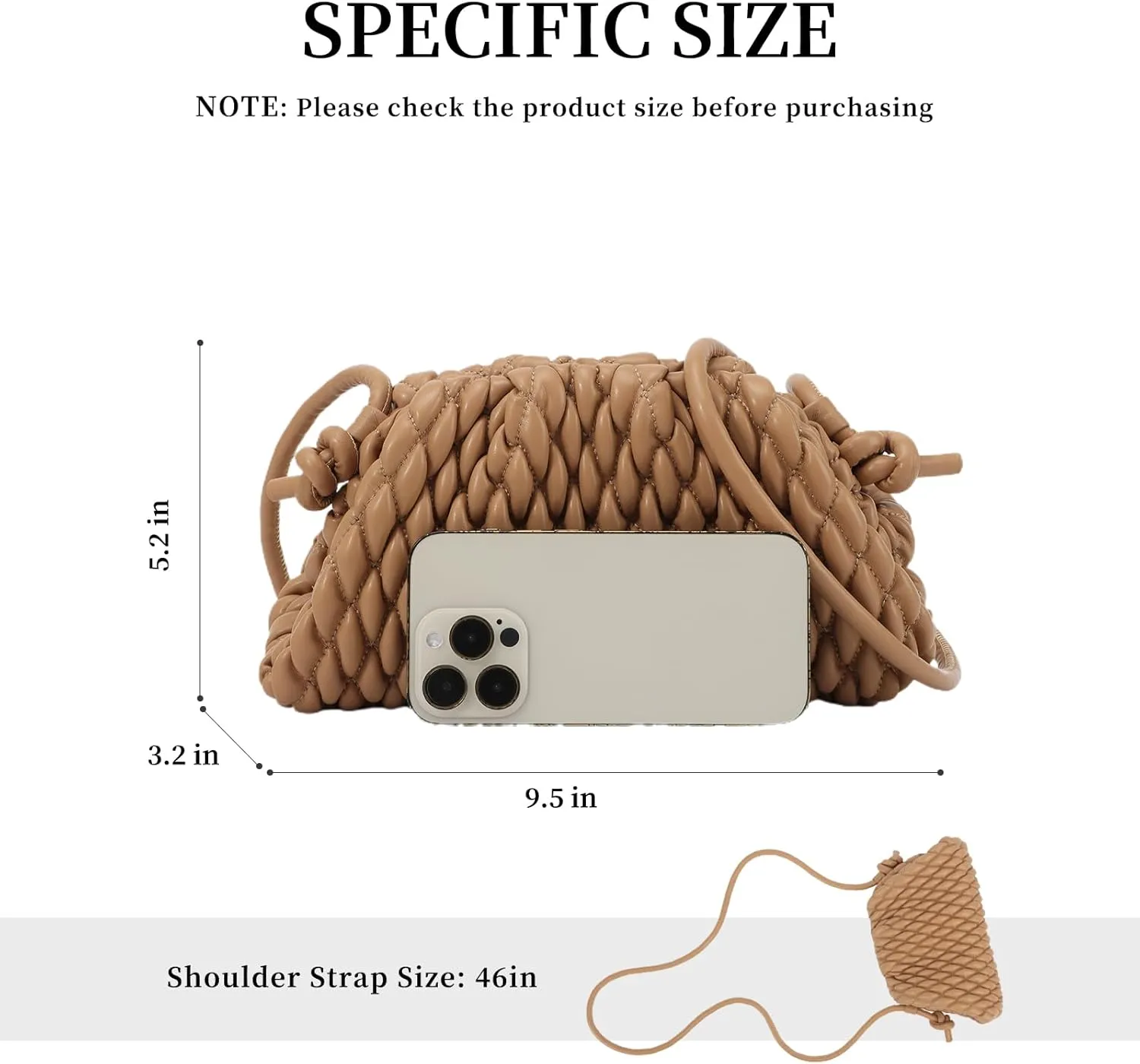 Fecialy Women's Dumpling Bag Cloud Clutch Purse Ruched Handbag Leather Hobo Bag Evening Crossbody Purse