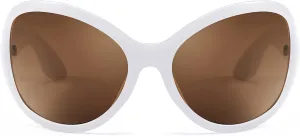 FEISEDY Oversized Trendy Sunglasses Classic Oval Wrap Around Stylish Big Frame Shade Women Glasses B2391