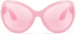 FEISEDY Oversized Trendy Sunglasses Classic Oval Wrap Around Stylish Big Frame Shade Women Glasses B2391