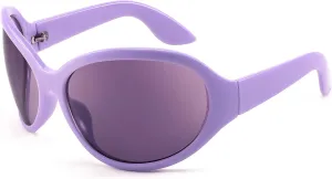 FEISEDY Oversized Trendy Sunglasses Classic Oval Wrap Around Stylish Big Frame Shade Women Glasses B2391
