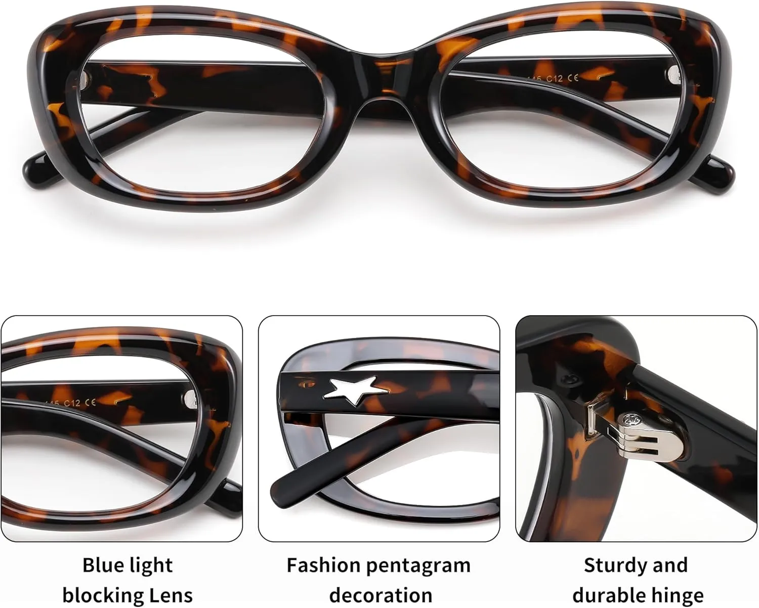 FEISEDY Retro Oval Blue Light Blocking Glasses for Women Nerd Fake Glasses Y2k Small Eyewear Frame B0229