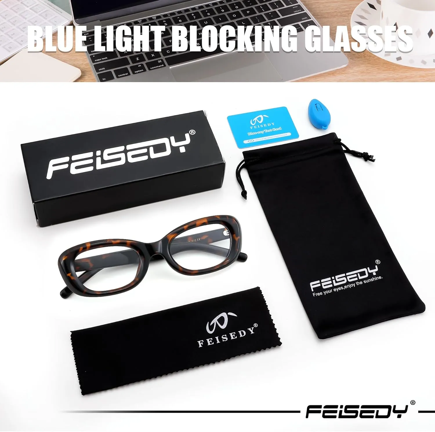 FEISEDY Retro Oval Blue Light Blocking Glasses for Women Nerd Fake Glasses Y2k Small Eyewear Frame B0229