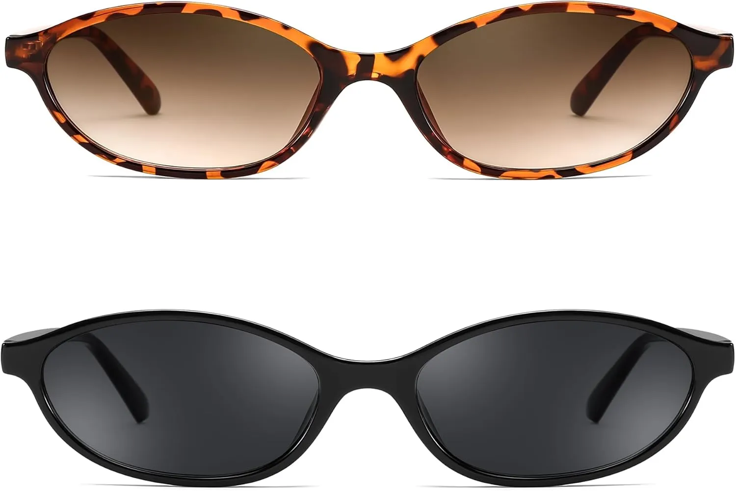 FEISEDY Retro Oval Cat Eye Sunglasses for Women 90s Narrow Lightweight Shades Y2k Trendy Sunnies B0257