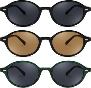 FEISEDY Retro Oval Sunglasses for Women 90s Narrow Round Lightweight Shades Y2k Trendy Sunnies B1171