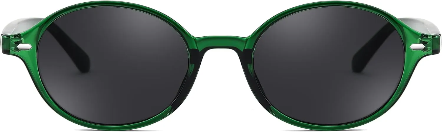 FEISEDY Retro Oval Sunglasses for Women 90s Narrow Round Lightweight Shades Y2k Trendy Sunnies B1171