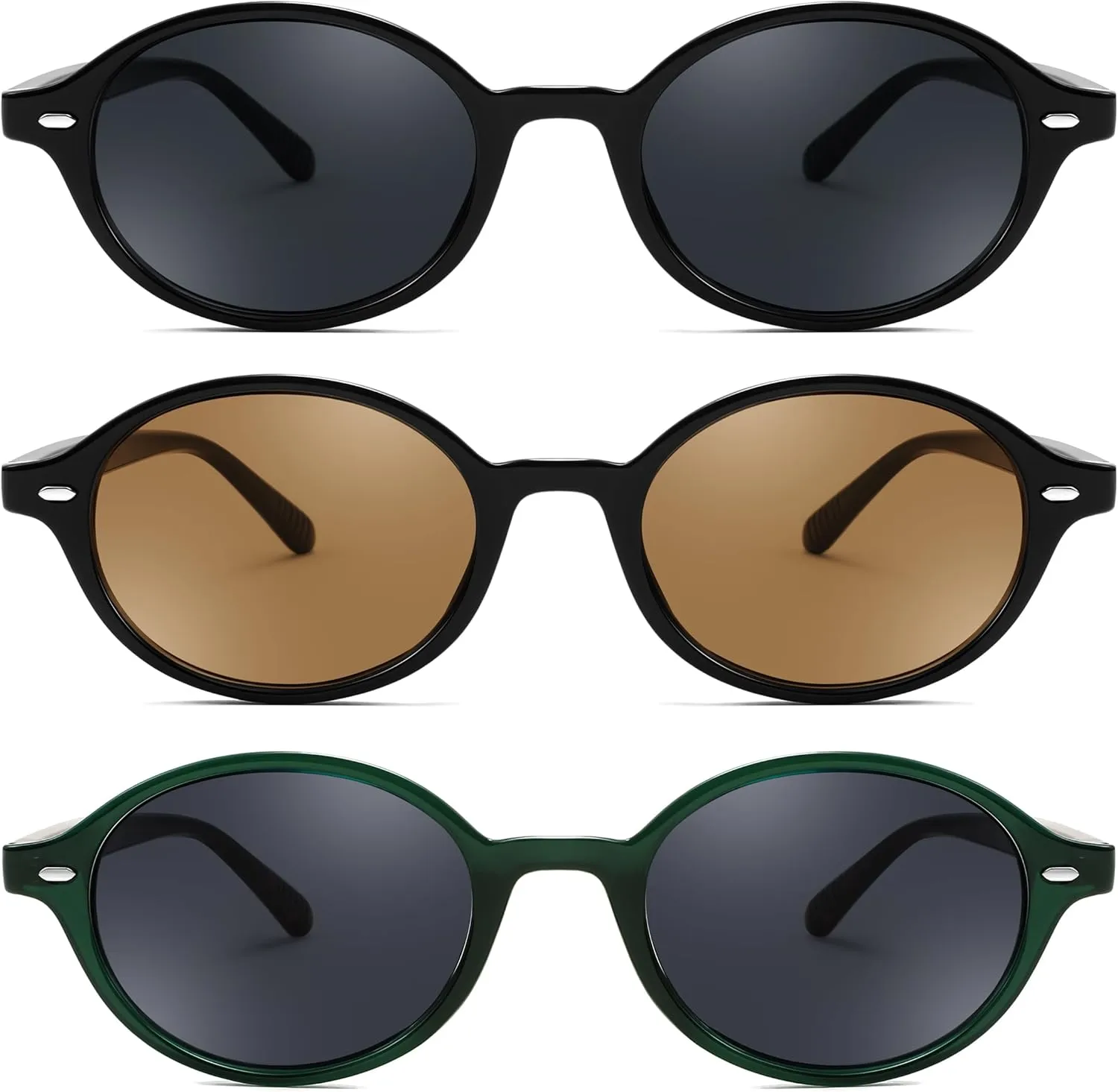 FEISEDY Retro Oval Sunglasses for Women 90s Narrow Round Lightweight Shades Y2k Trendy Sunnies B1171