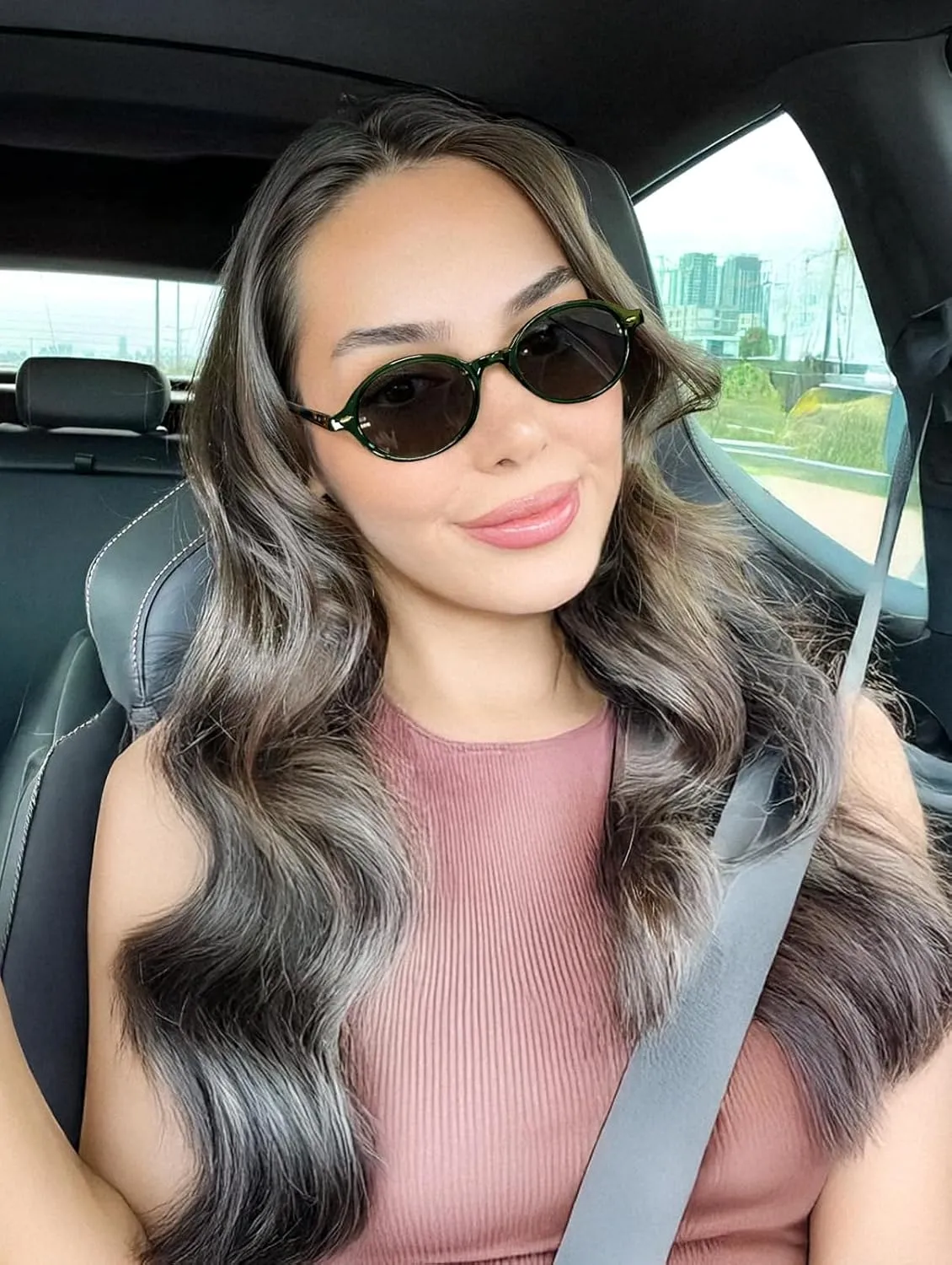FEISEDY Retro Oval Sunglasses for Women 90s Narrow Round Lightweight Shades Y2k Trendy Sunnies B1171