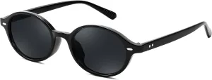 FEISEDY Retro Oval Sunglasses for Women 90s Narrow Round Lightweight Shades Y2k Trendy Sunnies B1171