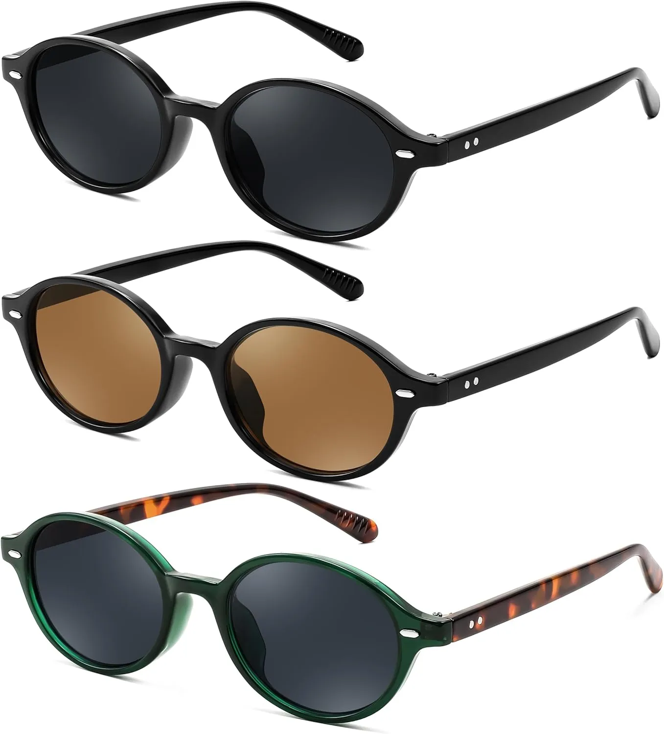 FEISEDY Retro Oval Sunglasses for Women 90s Narrow Round Lightweight Shades Y2k Trendy Sunnies B1171