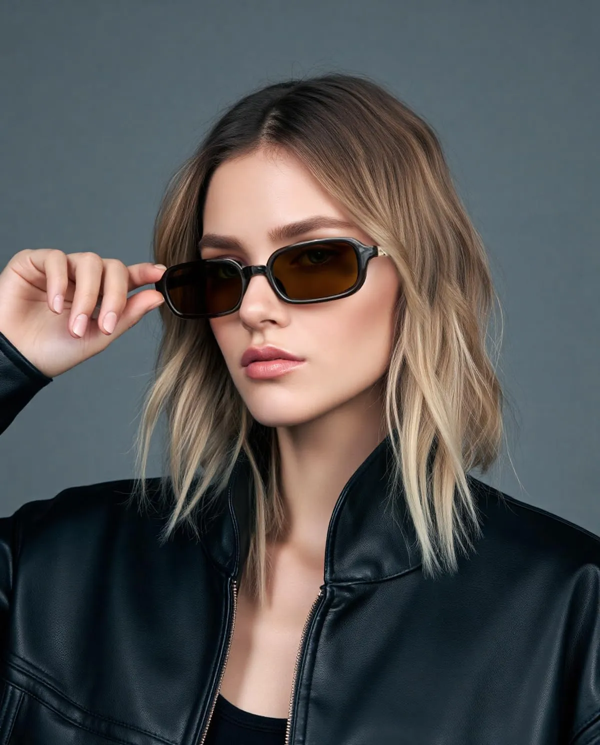 FEISEDY Retro Rectangular Sunglasses for Women Men 90s Small Vintage Fashion Square Sunnies B0282