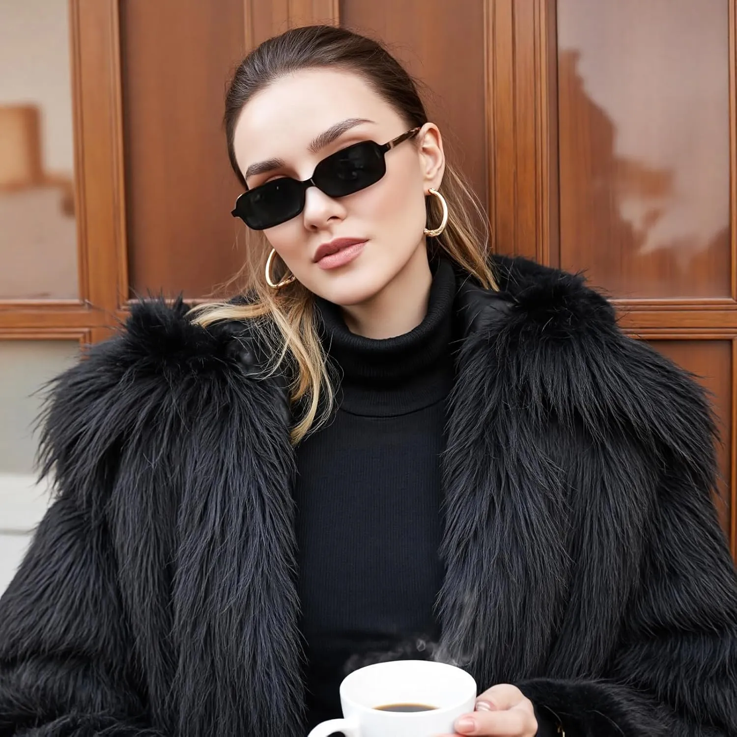 FEISEDY Retro Rectangular Sunglasses for Women Men 90s Small Vintage Fashion Square Sunnies B0282