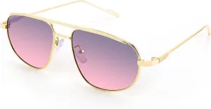 FEISEDY Retro Trendy Aviator Sunglasses Women Men 90s Small Vintage Glasses Stylish Gold Metal Oval Sunglasses B2906