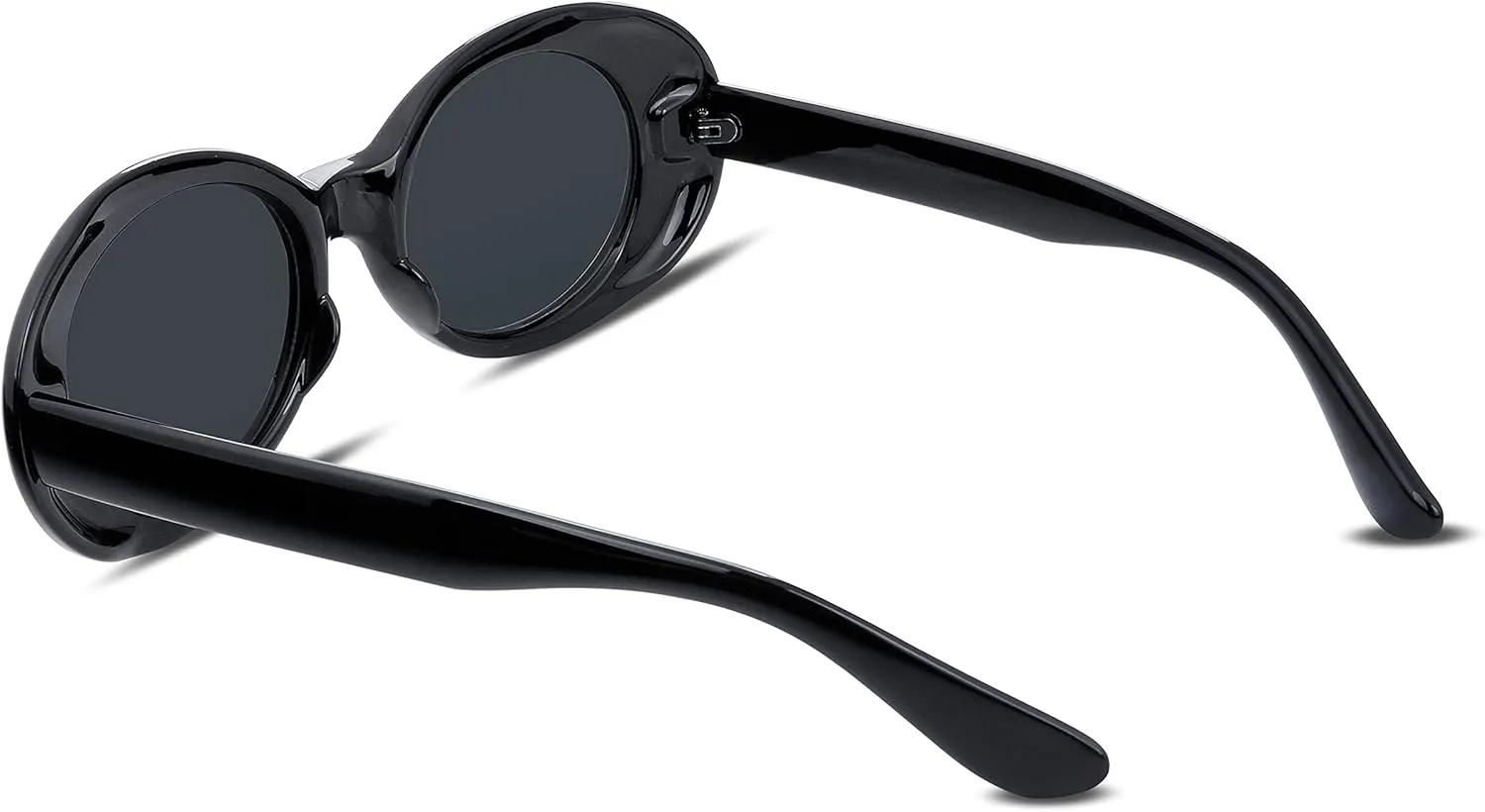 FEISEDY Sunglasses White Oval Clout Goggles for Women Men Retro Round Trendy Rimmed Clueless Costume Frame B2253