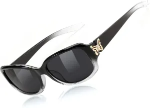 FEISEDY Trendy Polarized Oval Sunglasses Wrap Around Butterfly Design Fashion Sunnies UV400 Protection B0268