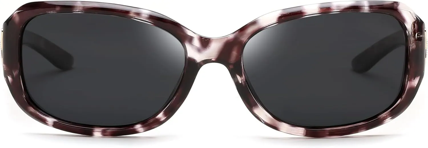 FEISEDY Trendy Polarized Oval Sunglasses Wrap Around Butterfly Design Fashion Sunnies UV400 Protection B0268
