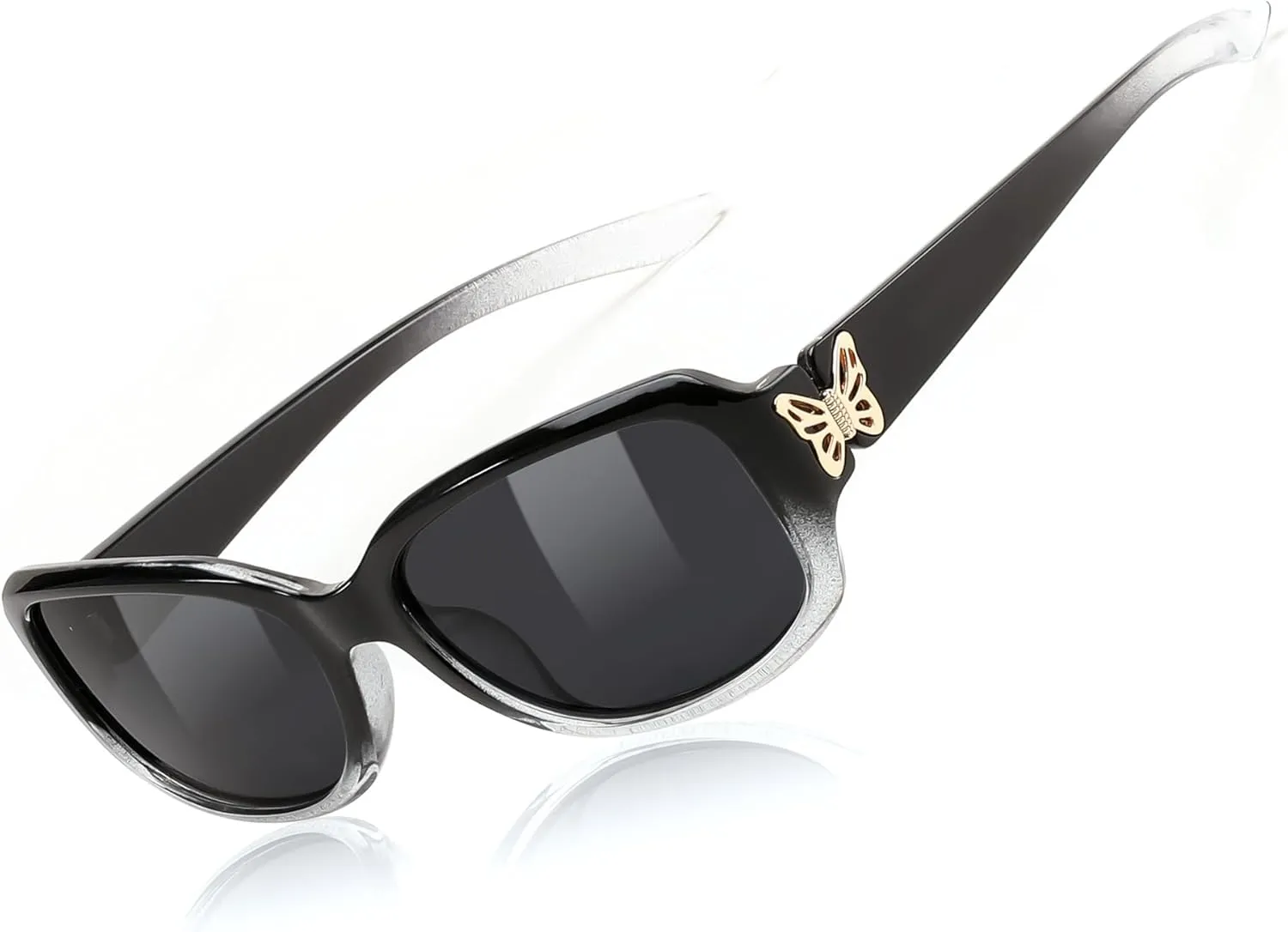 FEISEDY Trendy Polarized Oval Sunglasses Wrap Around Butterfly Design Fashion Sunnies UV400 Protection B0268