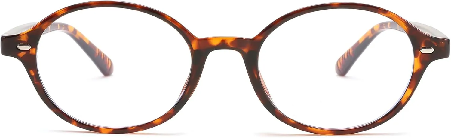 FEISEDY Vintage Oval Blue Light Glasses for Women Men Stylish Lightweight 90s Eyeglasses Fake Nerd Y2k Eyewear Frame B0242