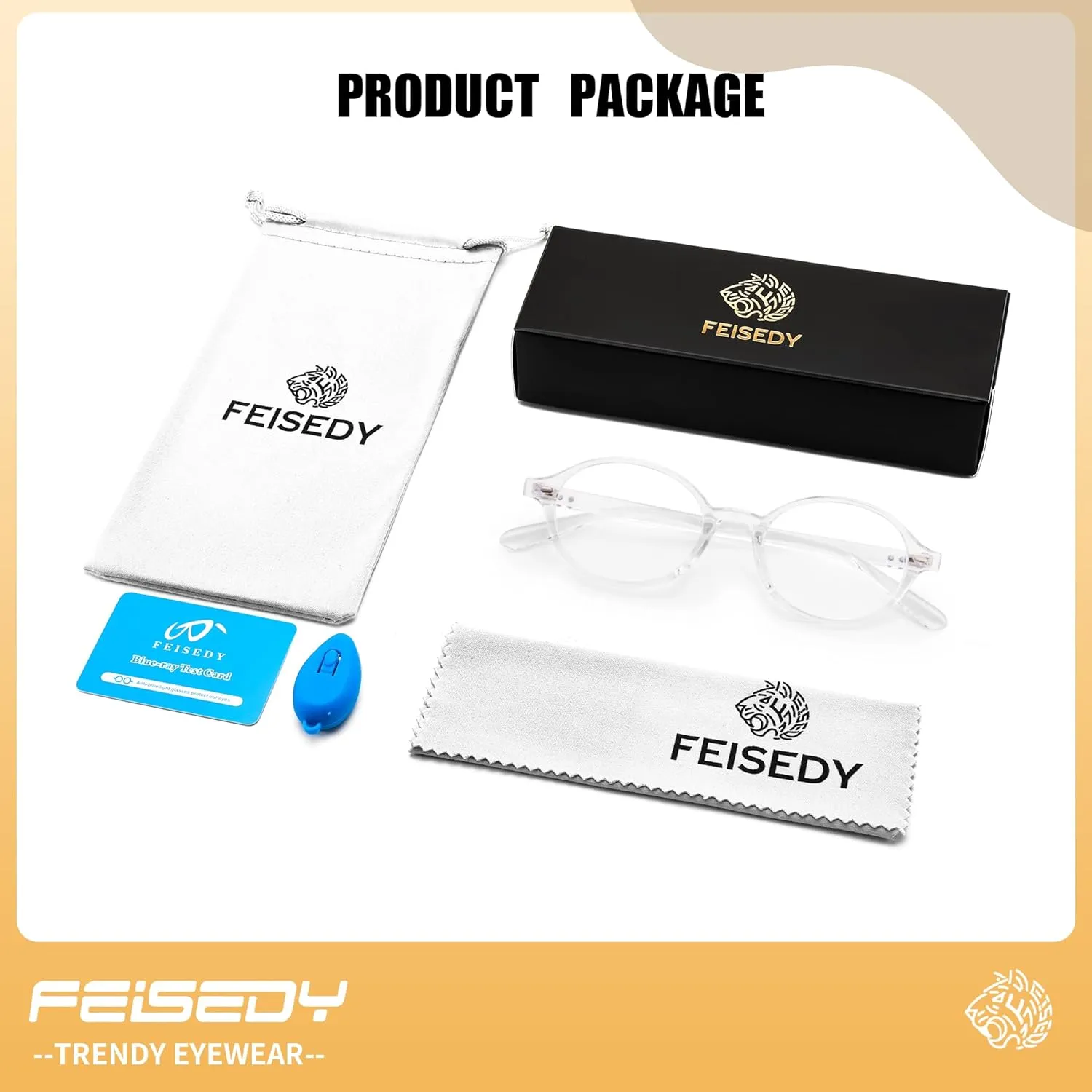 FEISEDY Vintage Oval Blue Light Glasses for Women Men Stylish Lightweight 90s Eyeglasses Fake Nerd Y2k Eyewear Frame B0242