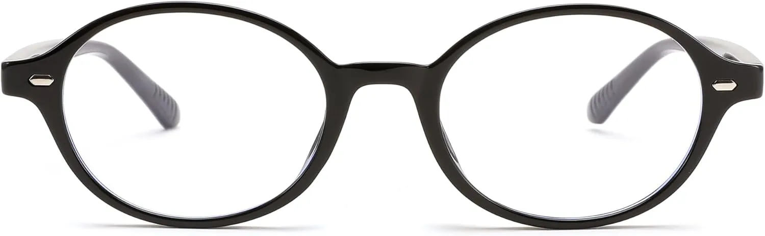 FEISEDY Vintage Oval Blue Light Glasses for Women Men Stylish Lightweight 90s Eyeglasses Fake Nerd Y2k Eyewear Frame B0242