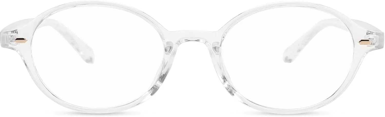 FEISEDY Vintage Oval Blue Light Glasses for Women Men Stylish Lightweight 90s Eyeglasses Fake Nerd Y2k Eyewear Frame B0242