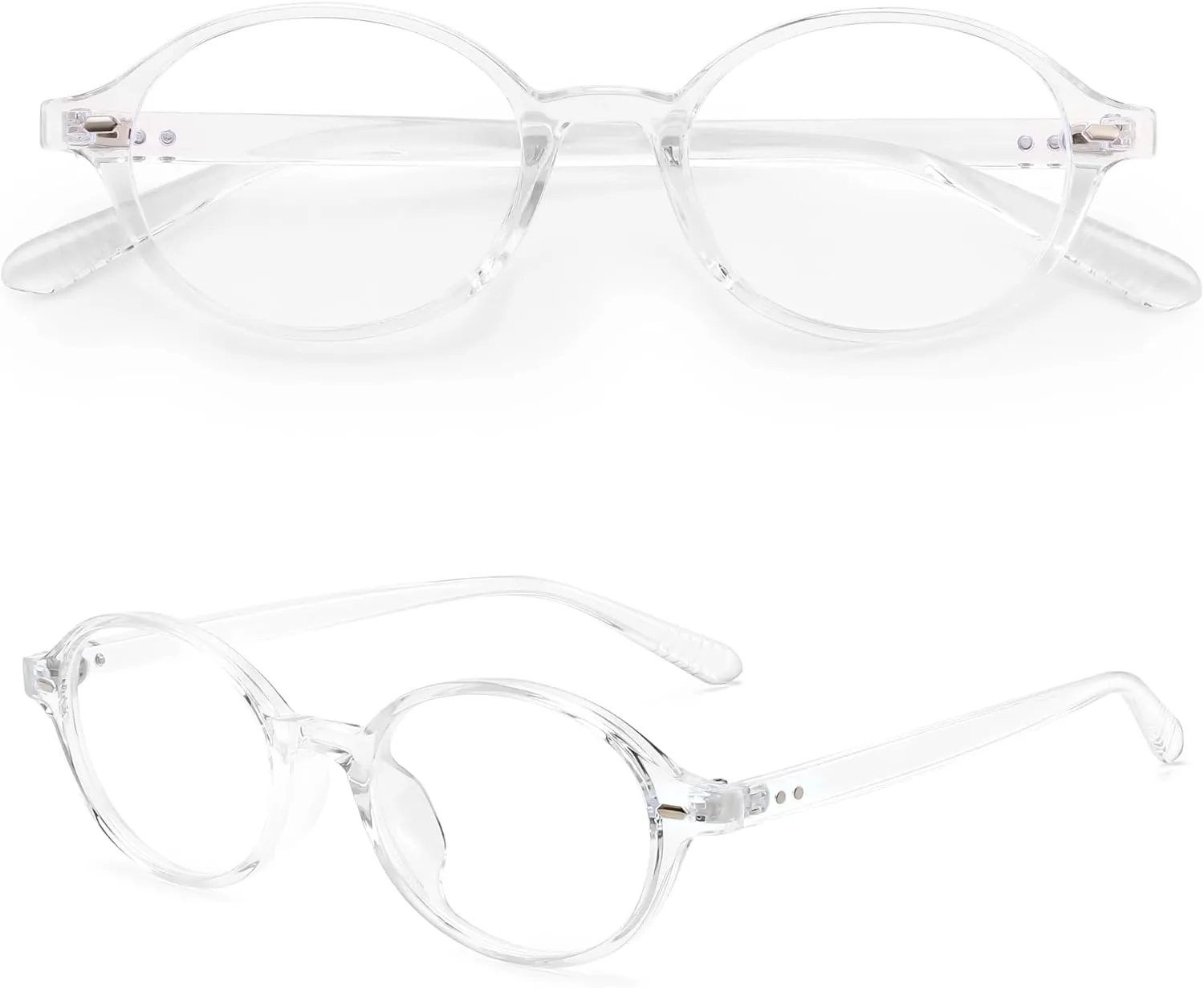 FEISEDY Vintage Oval Blue Light Glasses for Women Men Stylish Lightweight 90s Eyeglasses Fake Nerd Y2k Eyewear Frame B0242