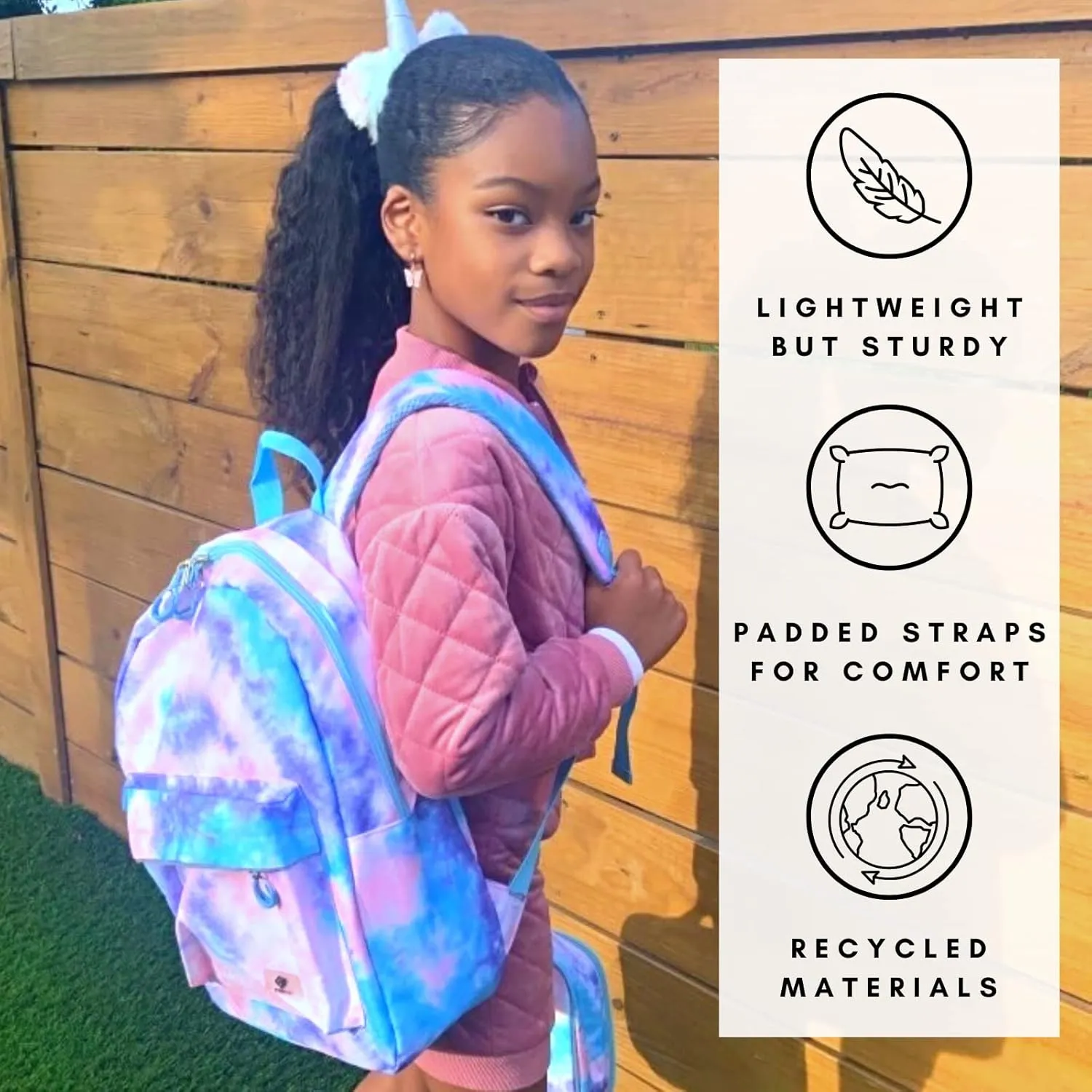 Fenrici Kids Backpacks for Girls, Boys, Kids' Bookbags with Padded Laptop Compartment, Durable, Large Capacity, 17 Inch