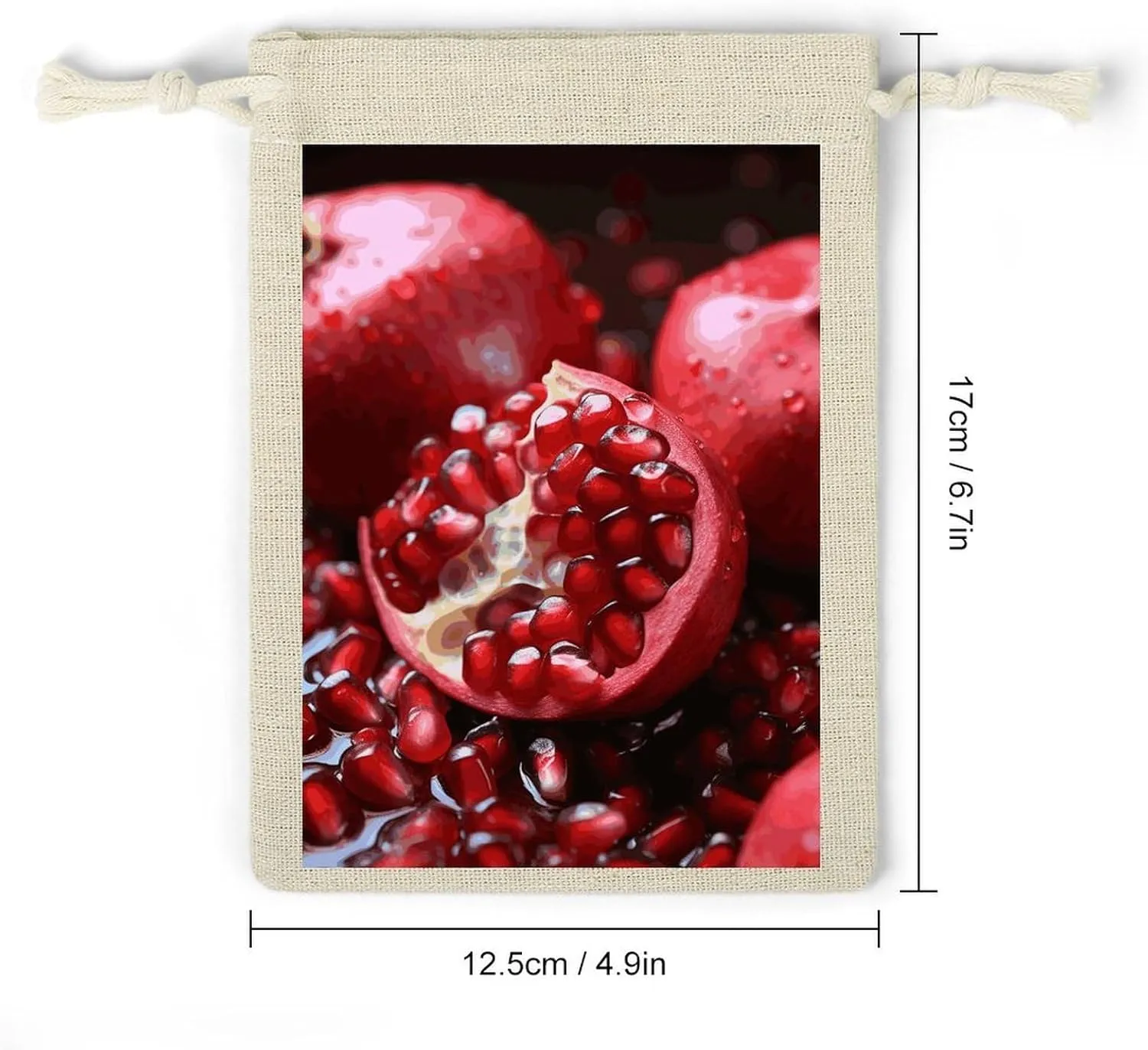 FJWKLRBV Pomegranate Fruit Small Burlap Bags 8 PCS Burlap Gift Bags with Drawstring Storage Bag Jewelry Pouch