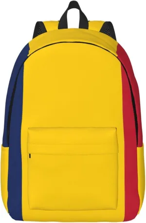 Flag Of Chad Print Canvas Laptop Backpack Outdoor Casual Travel Bag Daypack Book Bag For Men Women