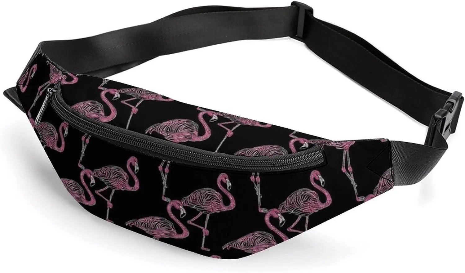 Flamingos in The Dark Crossbody Fanny Pack Waist Packs Adjustable Shoulder Bags Sling Bag for Hiking Running Cycling