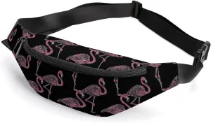 Flamingos in The Dark Crossbody Fanny Pack Waist Packs Adjustable Shoulder Bags Sling Bag for Hiking Running Cycling