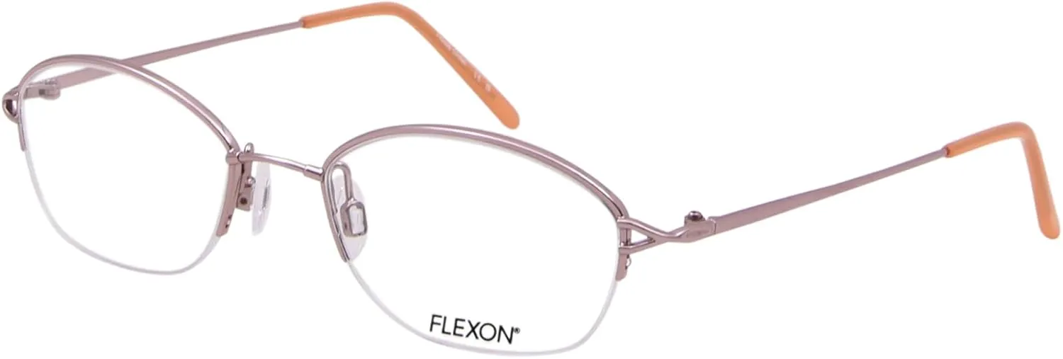 Flexon 651 605 Eyeglasses Women's Blush Semi Rim Oval Shape 47mm