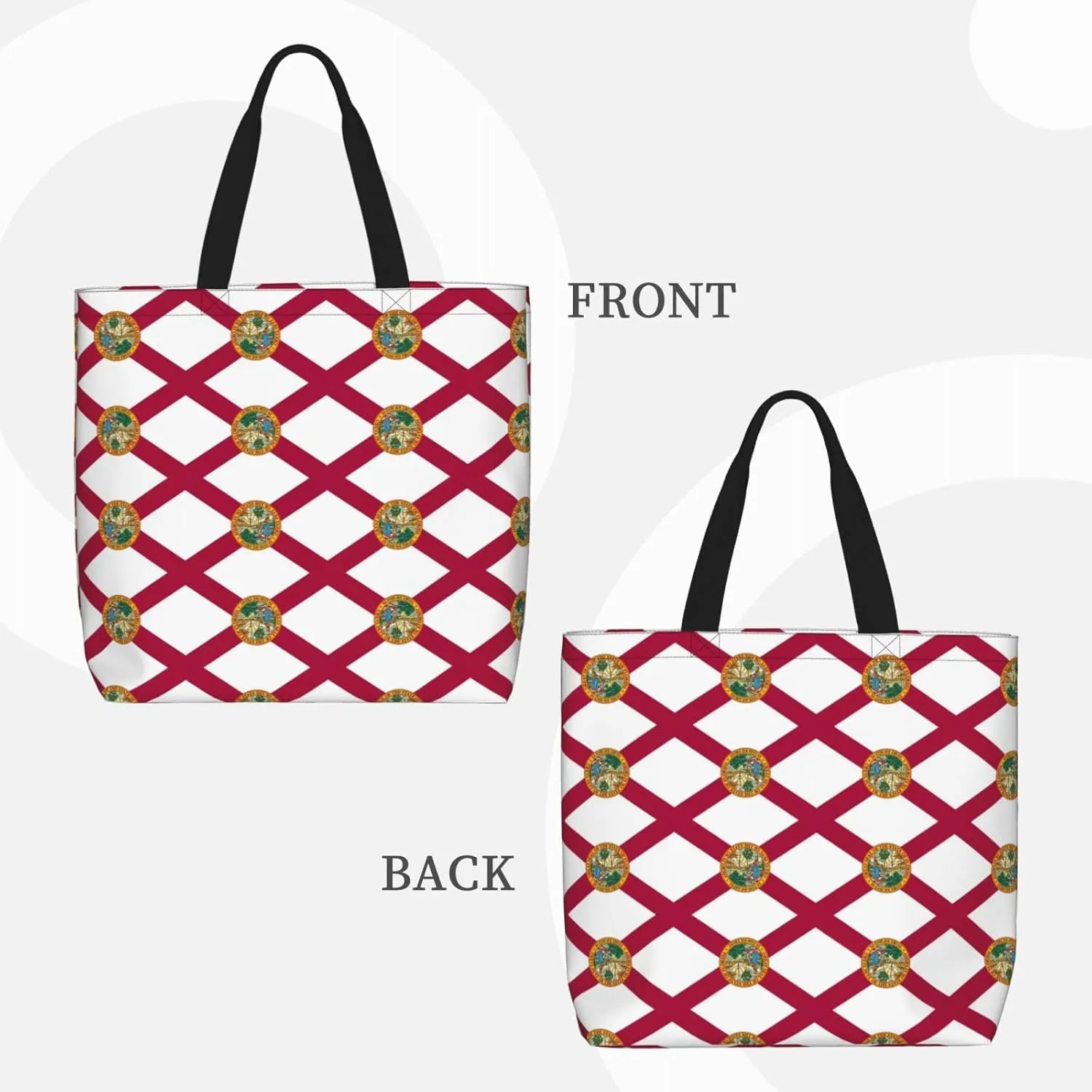 Florida State Flag Tote Bags For Women Polyester Tote Purse With Pockets Top Handle Satchel Bags For Work