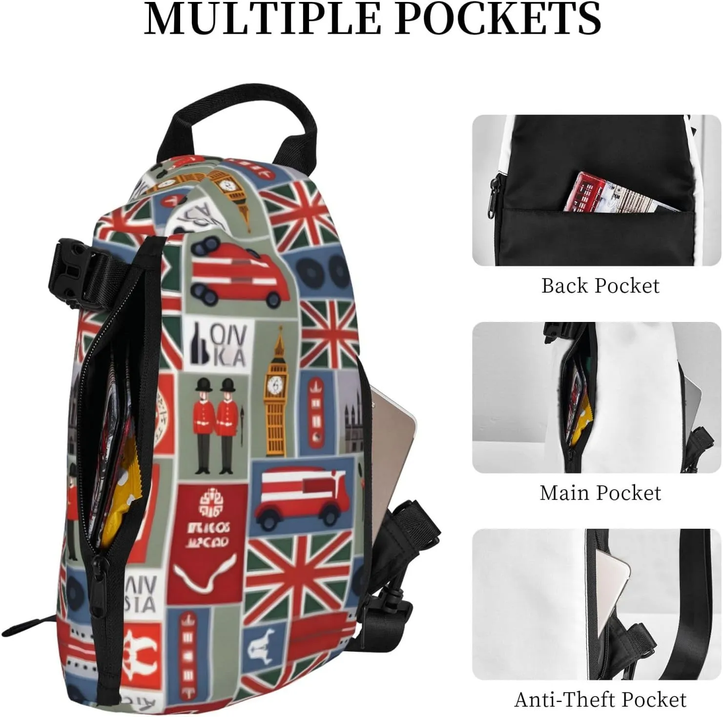 Flower Diamond Paintings Print Lightweight Adjustable Crossbody Backpack Daypack For Men,Women Sling Bag