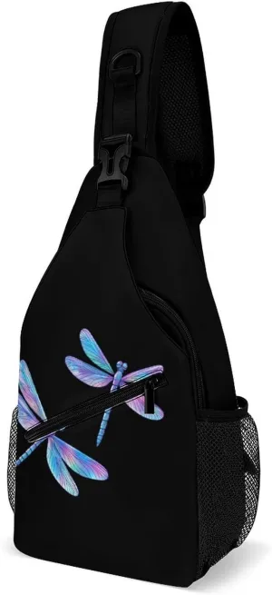 Flying Dragonflies Laser Color Chest Bag for Men Backpack Crossbody Sling Bags Travel Daypack for Outdoors Hiking