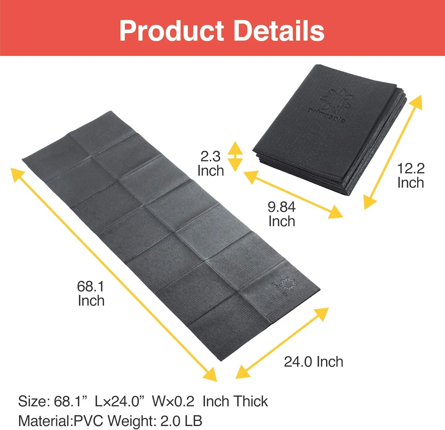 Folding Yoga Travel Pilates Mat Foldable Easy to Carry to Class Beach Park Tear-resistant Travel Picnics 4mm Thick 9 Colors