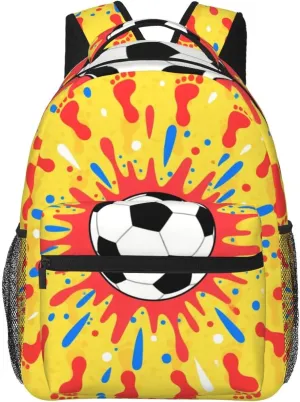 Footballs Footprints Adult Backpacks 15 Inch Laptop Backpack Travel Bag for Men Women Gifts