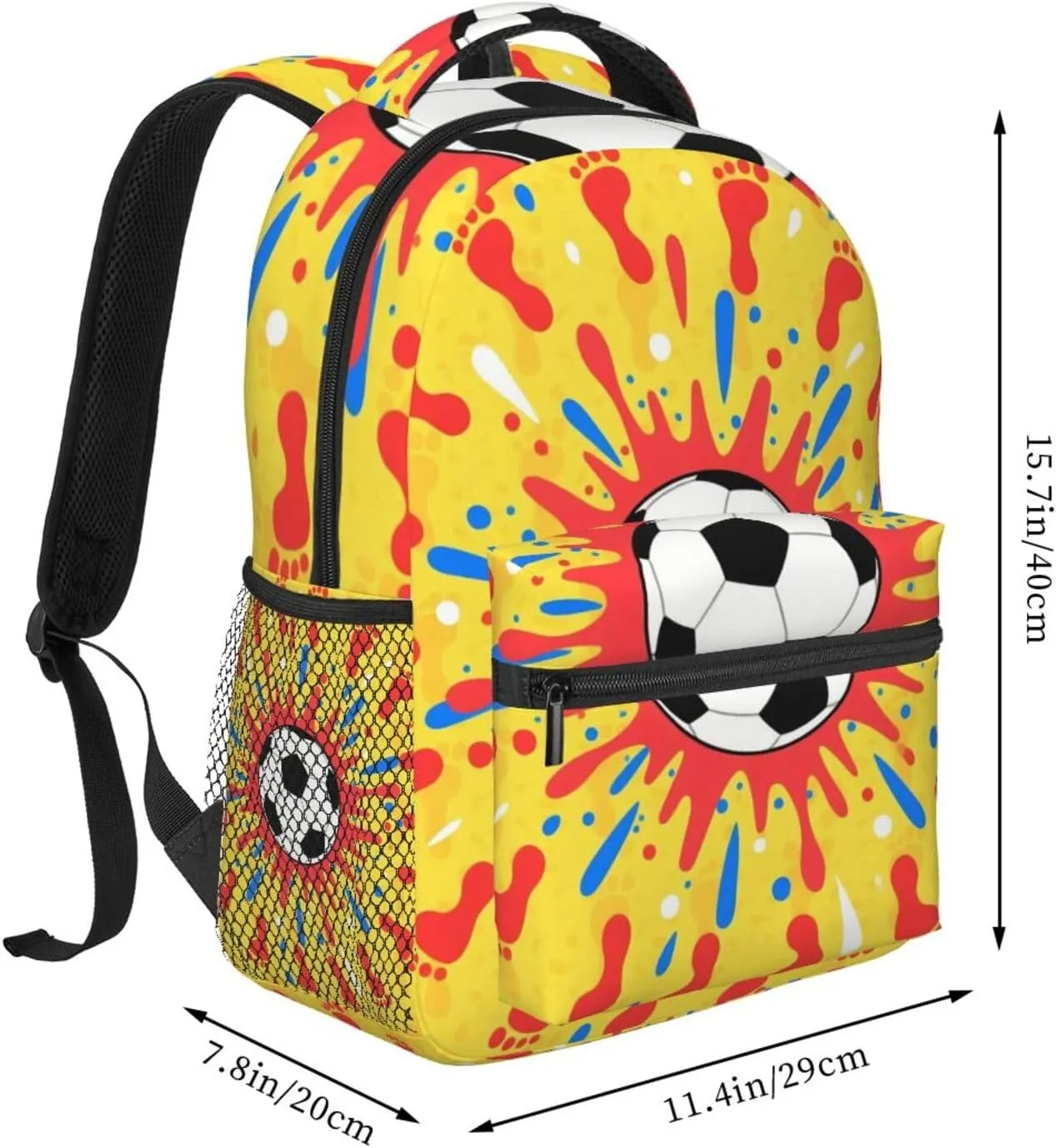 Footballs Footprints Adult Backpacks 15 Inch Laptop Backpack Travel Bag for Men Women Gifts