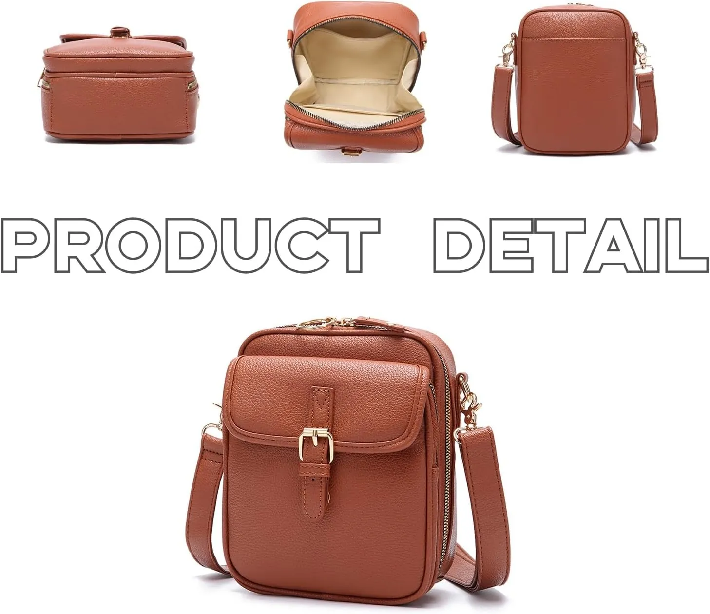 Forcipower Crossbody Bag, Vintage Shoulder Messenger Bags, 2025 Upgrade Anti-Theft Double-Layer Mini Crossbody Bags for Women