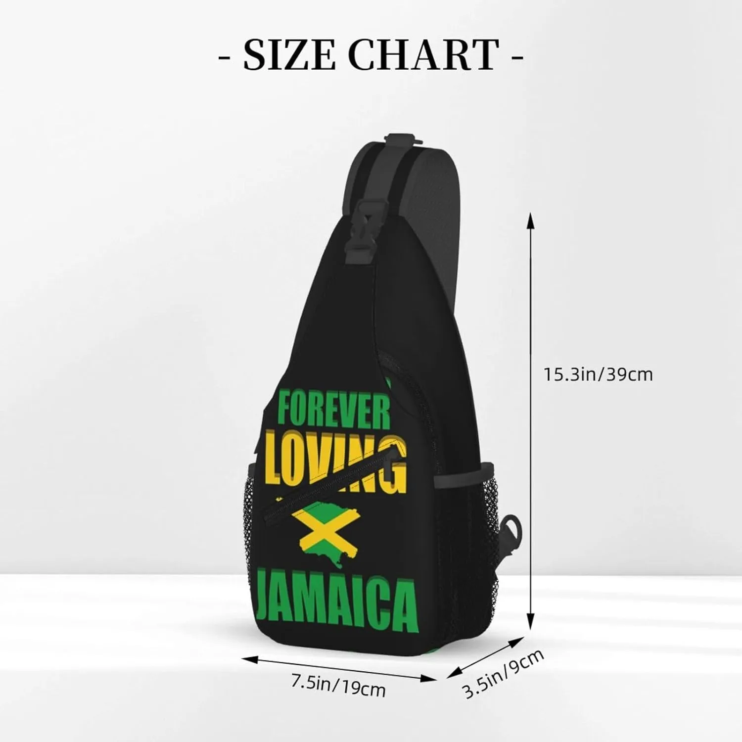 Forever Loving Jamaica Jamaican Flag Cross Chest Bag Crossbody Bags Sling Backpack Gym Shoulder Bags Sports Fanny Pack Adjustable Travel Daypack Diagonally Casual Rucksack