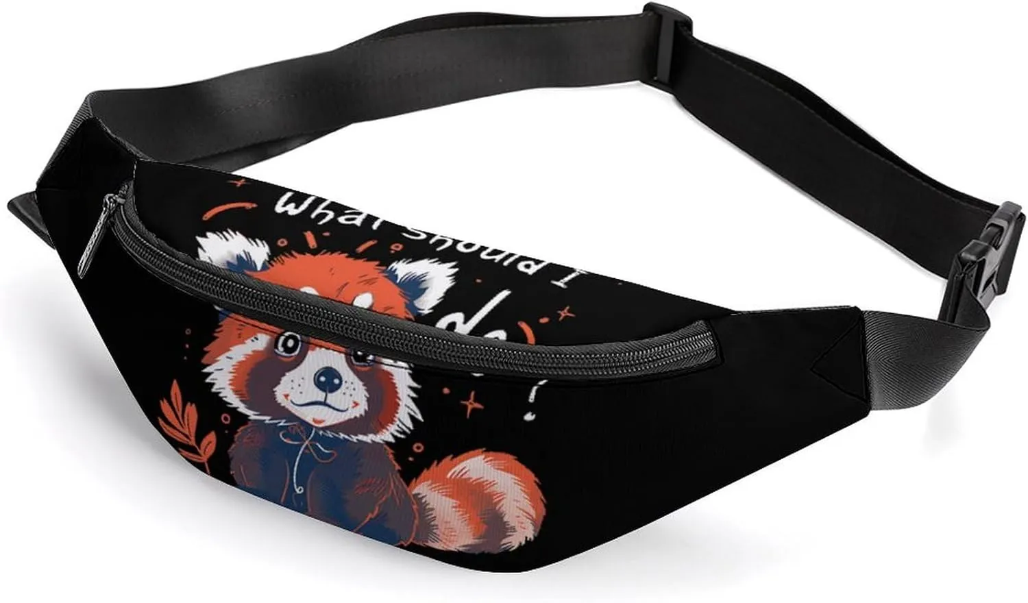 Forgetful Red Panda Crossbody Fanny Pack Waist Packs Adjustable Shoulder Bags Sling Bag for Hiking Running Cycling