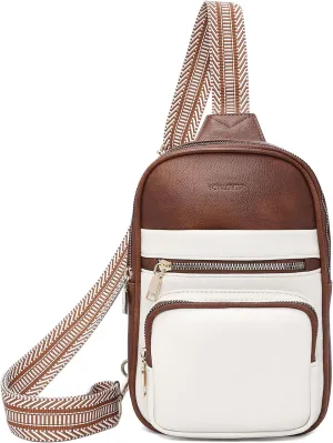 FOXLOVER Small Sling Bag for Women Soft Leather Crossbody Bags Fanny Pack Chest Bag for Travel