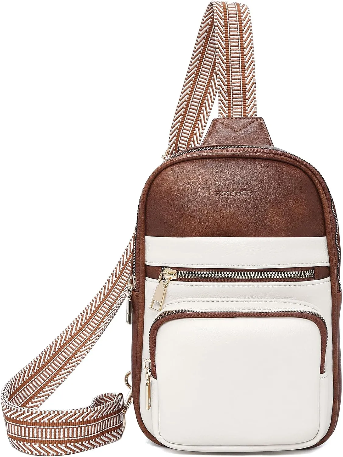 FOXLOVER Small Sling Bag for Women Soft Leather Crossbody Bags Fanny Pack Chest Bag for Travel