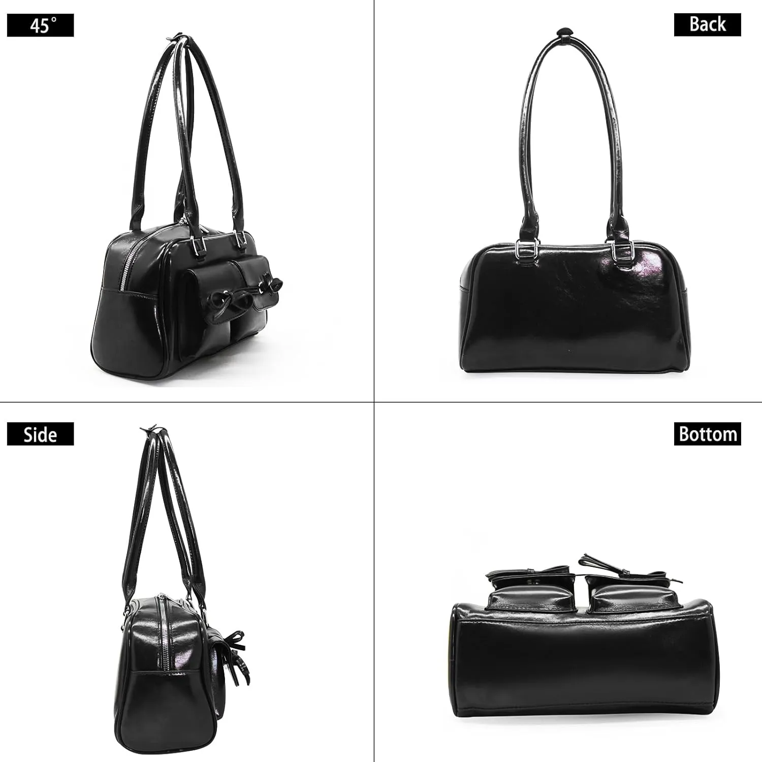 Fozehlad Chic Hobo Bags for Women Retro Tote Handbag Top Handle PU Leather Shoulder Bag for Trendy Y2K