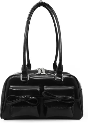 Fozehlad Chic Hobo Bags for Women Retro Tote Handbag Top Handle PU Leather Shoulder Bag for Trendy Y2K